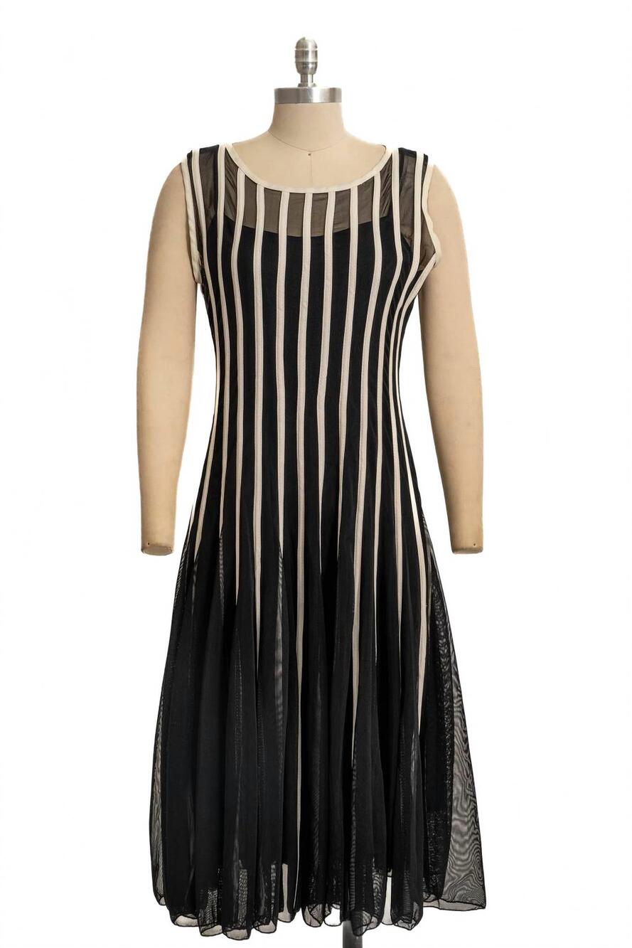 NEW MICHAEL K women's ribbed mesh dress in brown/beige